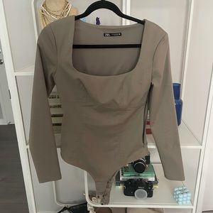 Zara brown structured bodysuit
